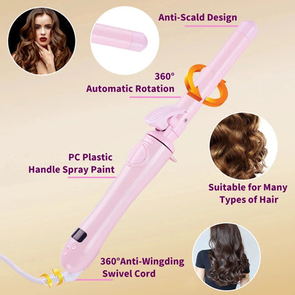 25/28/32mm Ceramic Fully Automatic Rotating Curling Irons Big Wave Curling Wand Waver Hair Curling Tools 2024 Best CURLERS