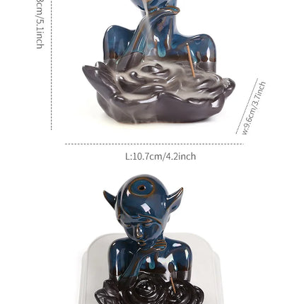 Creative European Style Backflow Incense Burner, Ceramic Elf Girl Incense Burner Romantic Valentine's Day Gift (Without Incense)