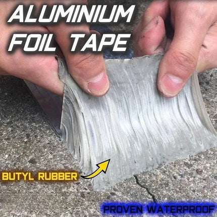 Aluminum Foil Butyl Rubber Tape 5M/10M High Temperature Super Resistant Waterproof Self Adhesive Wall Crack Roof Pipe Repair