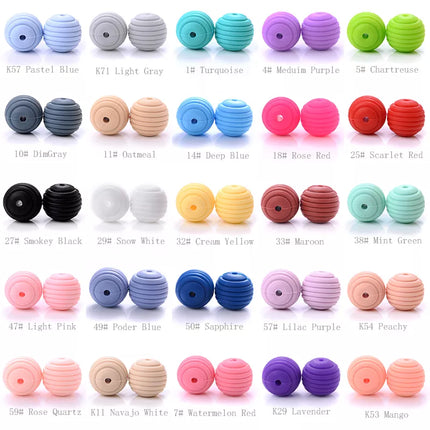 15mm 10Pcs/Lot Silicone Beads Baby Teething Beehive Round Food Grade Beads for DIY Threaded Silicone Beads Baby Teethers