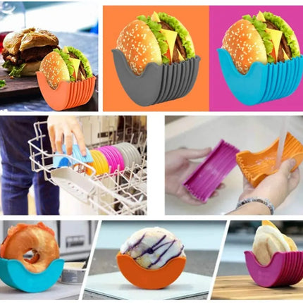 Reusable Burger Rack Useful Gadgets Silicone Frame Burger Tool Holder Shelf Storage Kitchen Organizer Tools Dining Bar Home