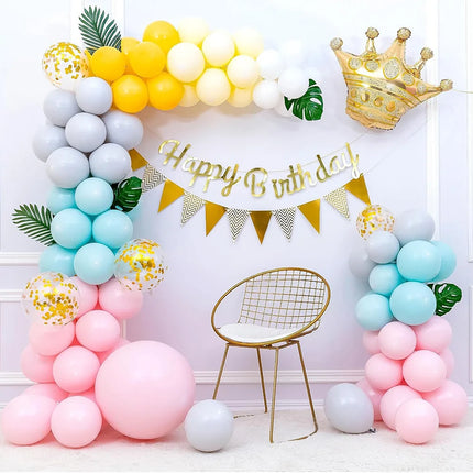 72.8 & 112inch Balloon Arch Kit Glod Stand Half Arch Balloon Stand with Base Balloon Arch Frame for Wedding Birthday Decorations