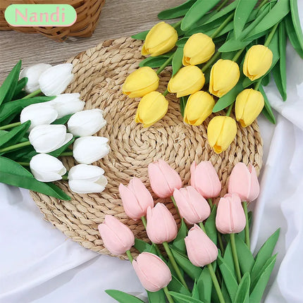 Tulip Flower Artificial Tulip Bouquet 3/5pcs PE Foam Fake Flower Wedding Decoration Home Garden Bouquet Decoration Gift