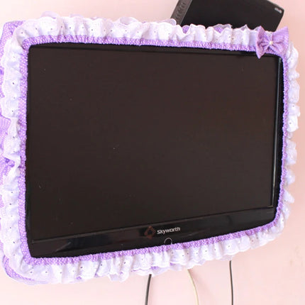 24-48INCHES Fabric TV Circle Power on Without Taking Out Dust Cover Monitor Screen Home Decorations Dust Cover with Elastic