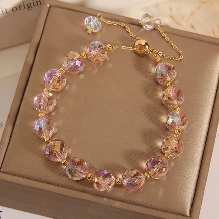 CARLIDANA Fashion Colorful Artificial Austria Crystal Bracelet New Shiny Stone Beads Rope Chain Strand Bracelets for Women Party