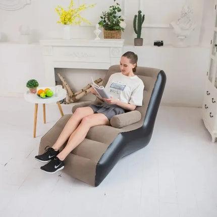 New Inflatable Lazy Sofa Fashionable Comfortable Lunch Break Recliner Indoor Foldable Bed Leisure Air Stool Furniture