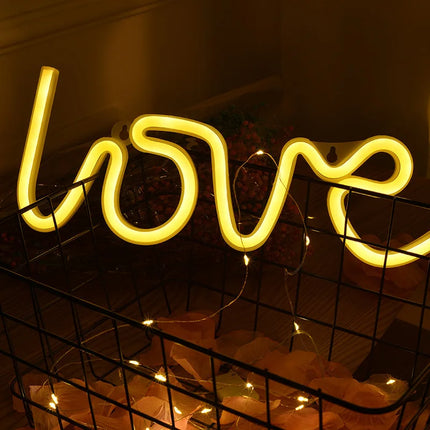 Love LED Neon Sign Light Glowing Valentine's Day Propose Festival Decoration Neon Lamp For Home Party Decor Adult  Gift