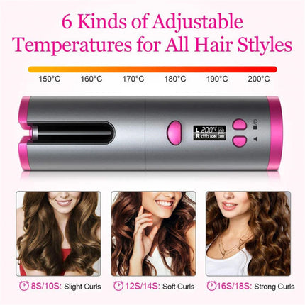 Hair Curler Set Cordless Automatic Rotating Hair Curler Curling Iron LED Display Temperature Adjustable Styling Tools Wave Styer