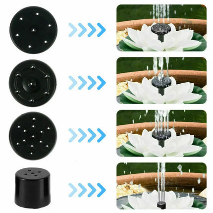 Mini Lotus Solar Water Fountain Pond Decoration Waterfall Fountain Outdoor Bird Bath Solar Powered Floating Garden Fountain