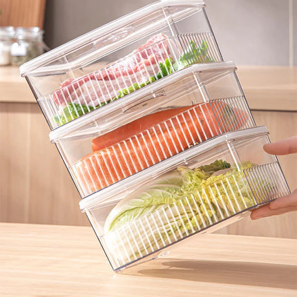 Refrigerator Storage Box Timing Fresh Fridge Organizer Vegetable Fruit Baskets Food Storage Containers Pantry Kitchen Organizer