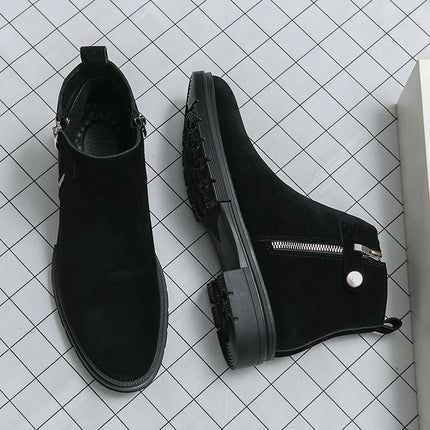 Hot Selling Men's Chelsea Boots in Autumn Winter Reverse Suede Short Boots Thick Soled Men's High Top Shoes Free Delivery