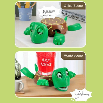 Press To Sound Panicked Turtle Coaster Gaping Eyes Creative Turtle Base Cup Mat Frightened Non-slip Water Cup Pad Cafes