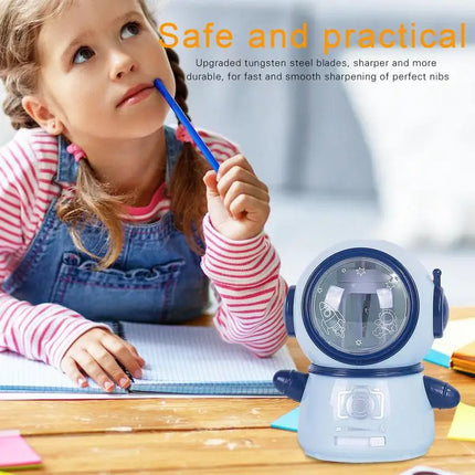 Pencil Sharpeners Spaceman Electric Pencil Sharpener Heavy Duty Cute Pencil Sharpener Plug In For Kids Auto-Stop Pencil