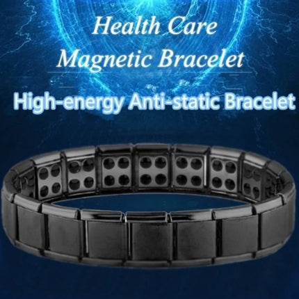 New Stainless Steel Black Germanium Magnetic Chain Link Bracelet for Women Men Health Care Energy Jewelry Snoring Bracelet