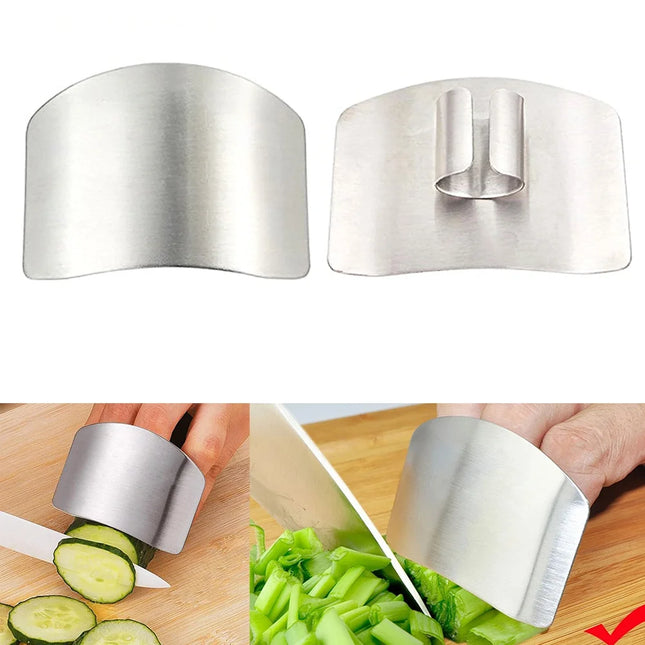 Stainless Steel Kitchen Tool Hand Finger Protector Knife Cut Slice Safe Guard Kitchen Cocina Kitchen Accessories Garden Stickers