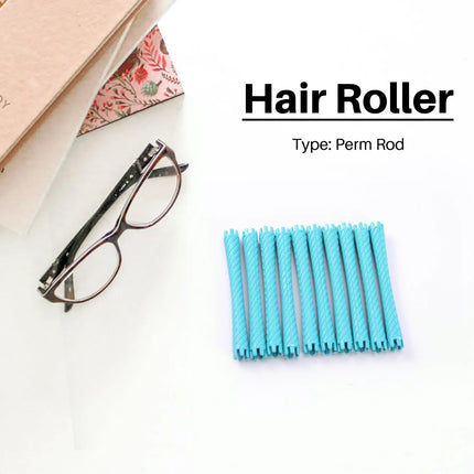 100Pcs/Set 10 Sizes Hair Perm Rods Kit Cold Permanent Bar Plastic Curlers Rollers Set Wave Fluffy Corn Hair Maker Styling