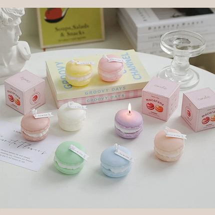 Macaroon Aromatherapy Candle Photo Prop Diy Birthday Gift Fragrance Candle Perfume Scent Creative Gift