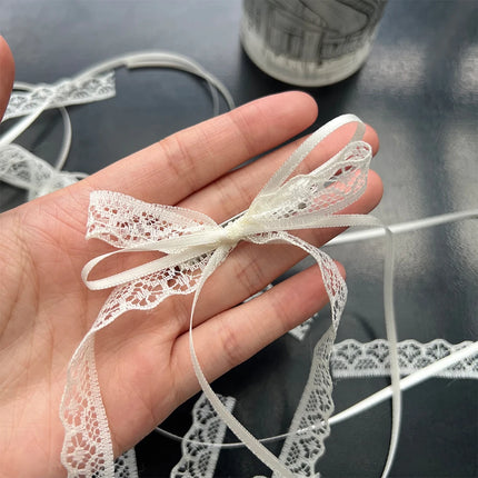 Korean Lace Cream White Bow Ribbon Hair Clip for Women Hairpins Bullet Style Side Shredded Hairpin Headpiece Clip New Headwear