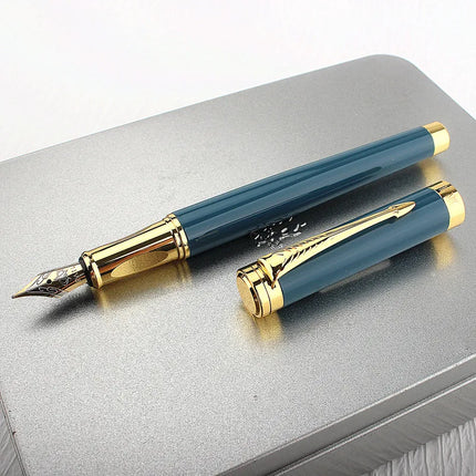 High Quality Men Luxury Metal Fountain Pen Arrow Feather Design Custom Calligraphy Pen Stationery Noble School Supplies