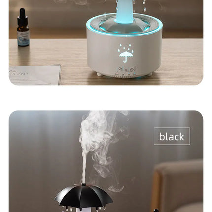 New Creative Rotating Raindrop Aromatherapy Machine Rain Cloud Humidifier Heavy Fog Quantity Colorful Moving Head Humidifier