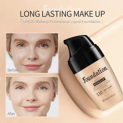 Liquid Foundation High Coverage Concealer Long-lasting Cover Dark Circle Brighten Waterproof Matte BB Cream Face Makeup Cosmetic