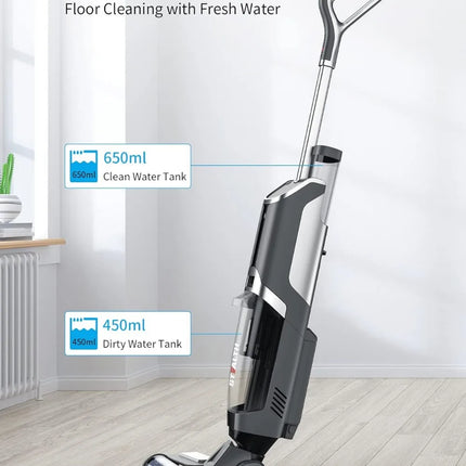 Cordless Wet Dry Vacuum Cleaners  Mop Smart Hardwood Floor Cleaner with Self-Cleaning Vacuum  Mop Wash 3 in 1 Lightweight Mop