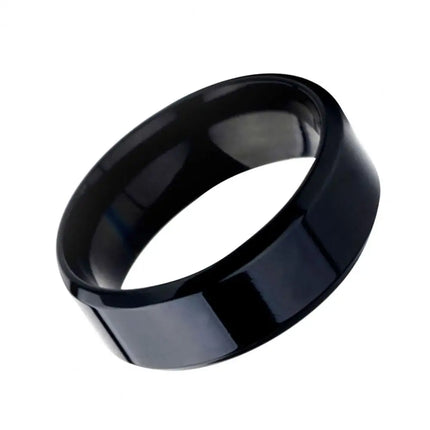 Men’s Silver Color Black Stainless Steel Ring Classic Solid Color Metal White Wedding Engagement Ring For Man Jewelry Band Ring