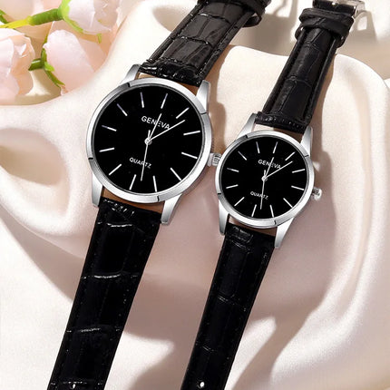 4pcs Minimalist Couple Watch for Male and Female Students, Casual and Fashionable Versatile Quartz Watch+couple Necklace