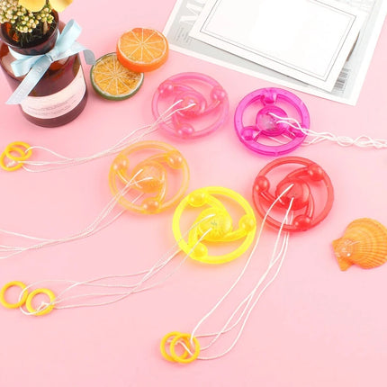 3pcs New Luminous Hand Pull Luminous Flashing Rope Flywheel Toy Led Light Toy Novelty Children Flywheel Flash Gyro Gift Toys