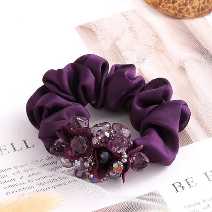 Bow Hair Fantaisie Tie  Elastic Hair Bands  Yarn Silk Flower  Headdress Elastique Cheveux Fille for Hair Accessories Woman