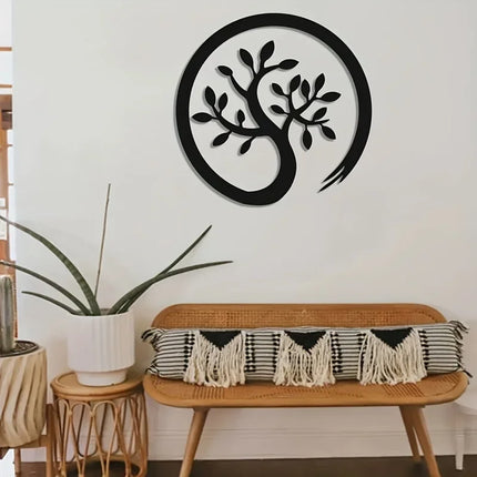 Outdoor Metal Decoration Tree Of Life Black Metal Wall Art Garden Patio Wall Hanging Iron Art Wall decoration Wall Sticker