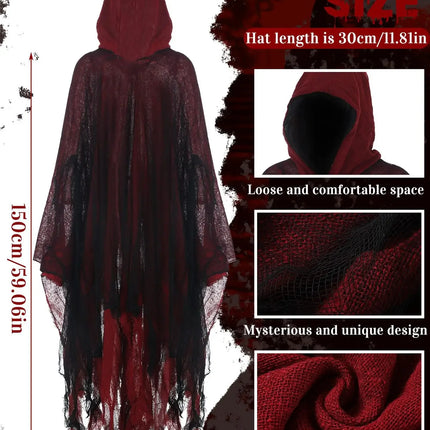 Ghost Dementors Cosplay Costume Unisex Gothic Horror Zombie Vampires Hooded Capes Day Of The Dead Party Props Cloaks