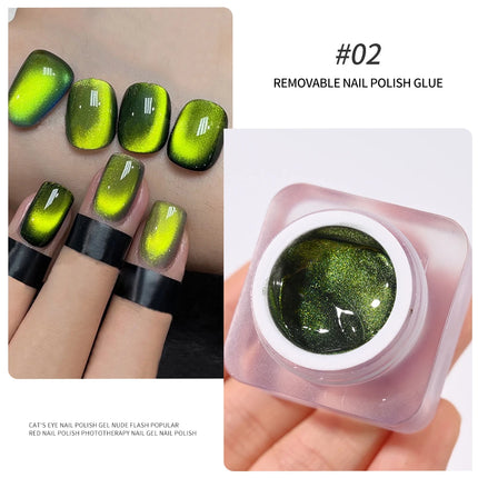 1Jar Crystal Magnetic Cat Eye Gel Nail Polish Sparkling Gradient Cat Eye Semi Permanent Soak Off Holographic Gel Nail Polish Q*#