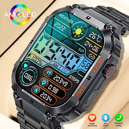 LIGE 1.96 inch New Bluetooth Call Smart Watch Men Sport Fitness Tracker Smartwatch for Android IOS Calculator 400mAh Big battery