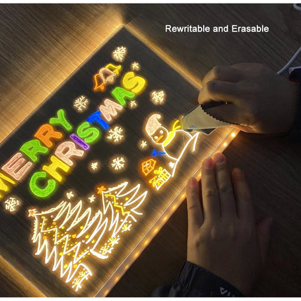 Personalized LED Lamp Acrylic Message Note Board Erasable Children‘s Drawing Board Lovely Bedroom Night Light Kids Birthday Gift