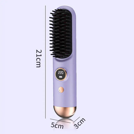 Hair Straightener Brush LCD Display 9 Temp Adjustable Fast Heating Negative Ions Hot Brush Electric Curly Hair Styling Comb