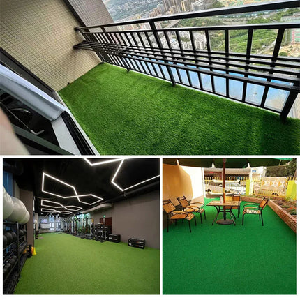 Artificial Grass Turf Fake Grass Lawn Carpet Outdoor Terrace Synthetic Mat Rug Indoor Exterior Garden Decorations Country House