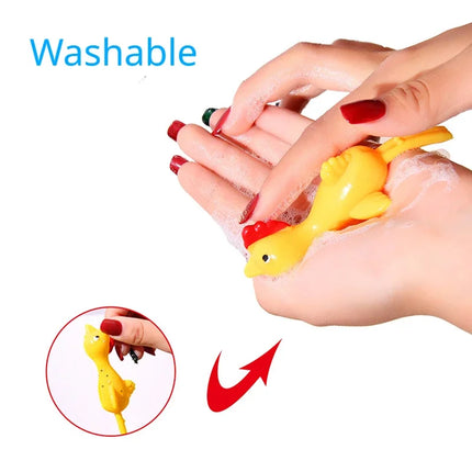 10PCS Catapult Launch Turkey Slingshot Chick Elastic Flying Finger Sticky Decompression Toy for Kid Stress Relief Toy Funny Toys