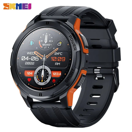 Skmei 1.43 Inch Amoled 1atm Waterproof Pedometer Smartwatch Heart Rate Monitor Bluetooth Call Smart Watch For Android Ios 410mah