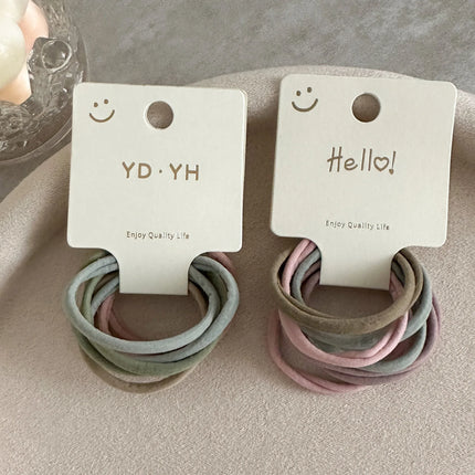 8pcs Soft Thin Nylon Elastic Hair Bands Women Solid Color Hair Ties Basic Ponytail Head Bands Seamless Comfy Hair Rope Mix Color