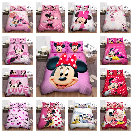 2/3 Duvet Cover Minnie Cartoon Bedroom Decor Bedding Set Single Double Queen Size Bed Gift Children Adult Teenagers Room Decor