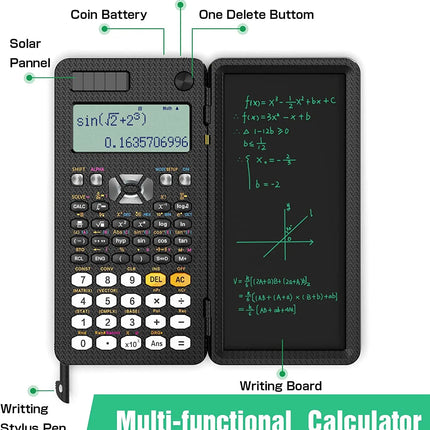 Solar Scientific Calculator with LCD Notepad 417 Functions Professional Portable Foldable Calculator for Students Upgraded 991ES