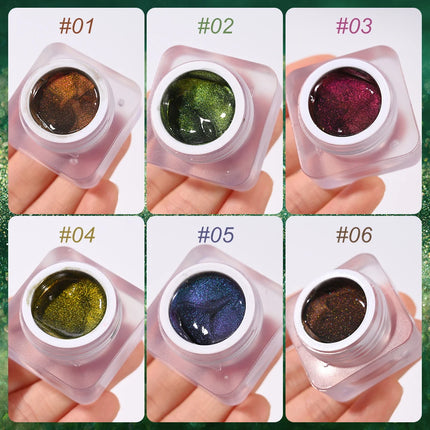 1Jar Crystal Magnetic Cat Eye Gel Nail Polish Sparkling Gradient Cat Eye Semi Permanent Soak Off Holographic Gel Nail Polish Q*#