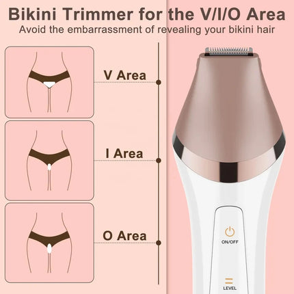 6in1 Set Electric Epilator Women Female Shaver Leg Body Hair Removal Face Lady Razor Bikini Trimmer Facial Hair Remover Wet&Dry