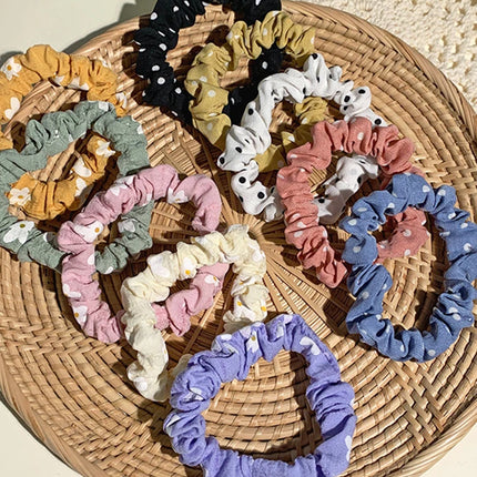 10pcs/set Colorful Skinny Elastic Hair Bands Satin Scrunchies Ponytail Holder Hair Rope Simple Hair Tie Fashion Hair Accessories