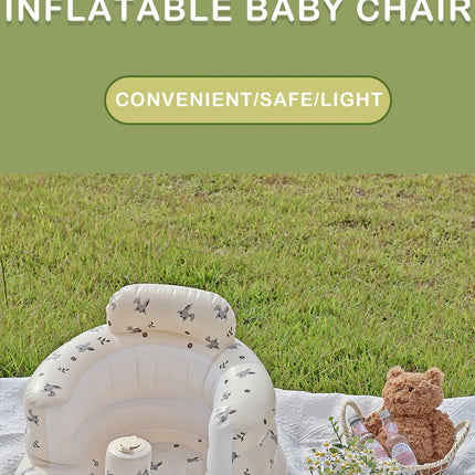 Infant Shining Baby Inflatable Sofa Children Puff Portable Bath Chairs PVC Multifunctional Seat Practice Sitting Bath Stool