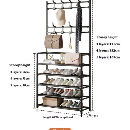 Clothes Hat Hangers Shoe Rack Multi-ayer Shoe Rack Simple Floor Shoes and Hat Racks Load-bearing Living Room Organizer Shelf