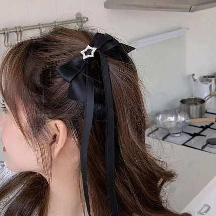 1/2Pcs Star Bowknot Hair Clips For Girls Kawii Barrettes Cute Hair Accessoires Kids Colored Ribbon Woman Hairpins Hairgrip Hot