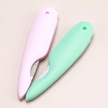 Mini Bird Folding Nail File Washed and Polished Manicure File Double Sided Frosted Abs Plastic Material  Nail Art Tools