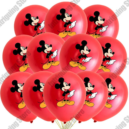 10/20pcs Mickey Mouse 12 Inch Latex Balloons Red Black Yellow Balloons Decorations Kit for Birthday Baby Shower Party Supplies